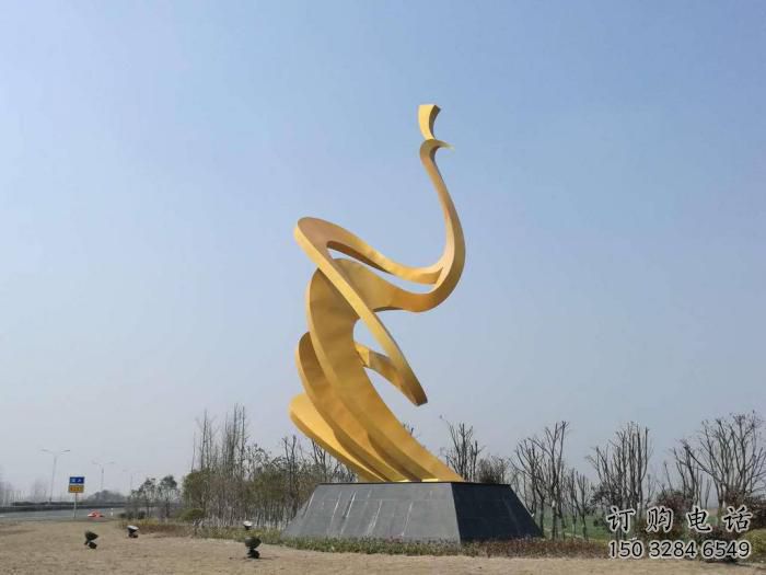 鍛造鳳鳥(niǎo)雕塑廠家 現(xiàn)代噴漆擺件 廣場(chǎng)現(xiàn)代鳳鳥(niǎo)雕塑