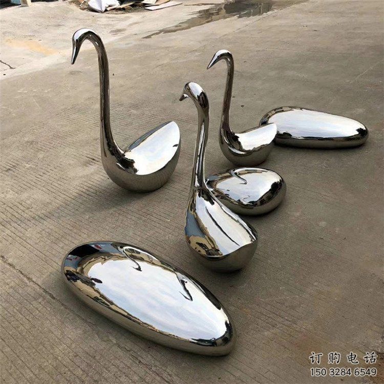 鍛造天鵝雕塑廠家 公園鏡面擺件 廣場(chǎng)啞光天鵝雕塑
