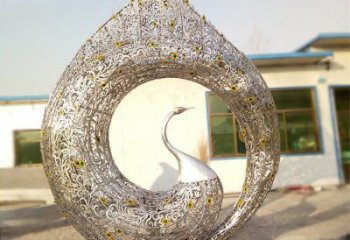 鏤空孔雀雕塑廠家 現(xiàn)代抽象擺件 戶外切面孔雀雕塑