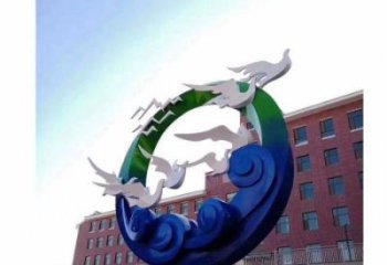 商業(yè)街大雁雕塑廠家 大型抽象擺件 步行街異形大雁雕塑