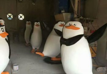 公園企鵝雕塑廠家 中式彩繪小品 風景區(qū)仿真企鵝雕塑