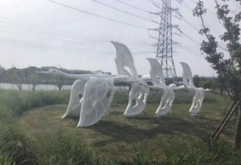 游樂場海鷗雕塑廠家 公園草地擺件 住宅小區(qū)鏤空海鷗雕塑