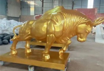 步行街金牛雕塑廠家 大型創(chuàng)意擺件 戶外現(xiàn)代金牛雕塑