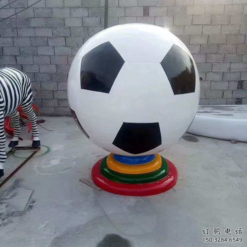 彩繪足球雕塑廠家 公園廣場(chǎng)擺件 街頭不銹鋼足球雕塑