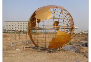 鏤空地球儀雕塑廠家 園林小品 住宅小區(qū)不銹鋼地球儀雕塑