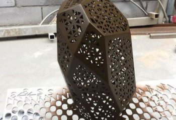 庭院石塊雕塑廠(chǎng)家 草地小品 鍛造不銹鋼石塊雕塑