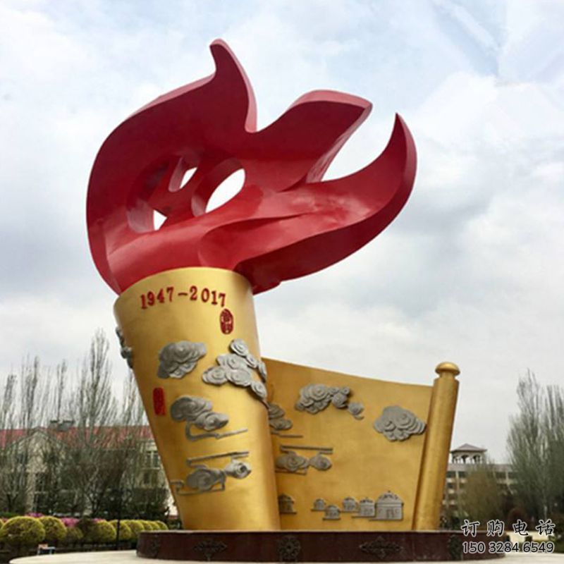大型商場(chǎng)火苗雕塑廠(chǎng)家 仿真運(yùn)動(dòng)擺件 戶(hù)外不銹鋼火苗雕塑