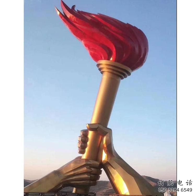 戶外火把雕塑廠家 現(xiàn)代小品 不銹鋼大型火把雕塑