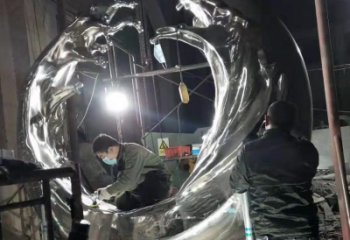 公園海浪雕塑廠家 戶外擺件 抽象不銹鋼海浪雕塑制作