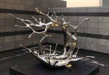 幾何水浪雕塑廠家 現(xiàn)代創(chuàng)意小品 歐式不銹鋼水浪雕塑生產(chǎn)