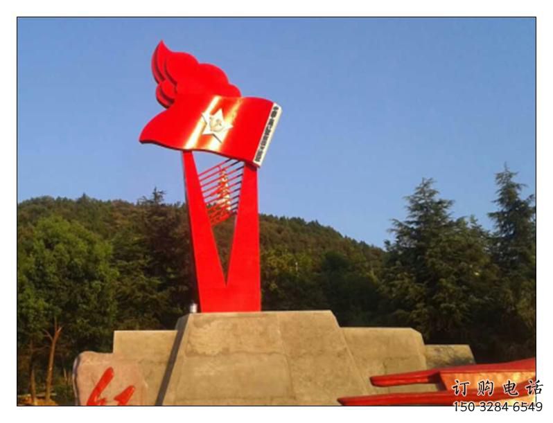 企業(yè)國旗雕塑廠家 戶外小品 現(xiàn)代不銹鋼國旗雕塑