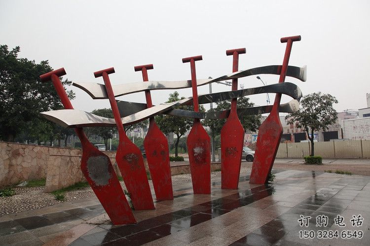 公園龍舟雕塑廠家 戶外擺件 大型不銹鋼龍舟雕塑生產(chǎn)