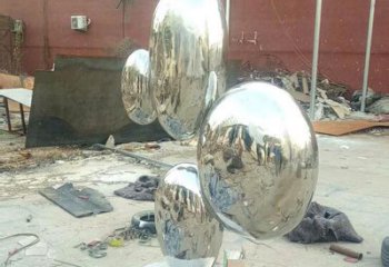 鏡面雞蛋雕塑廠家 抽象大型擺件  大型不銹鋼雞蛋雕塑制作