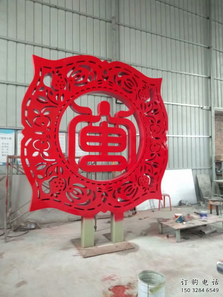 酒店屏風(fēng)雕塑廠家 戶(hù)外賓館小品 烤漆不銹鋼屏風(fēng)雕塑