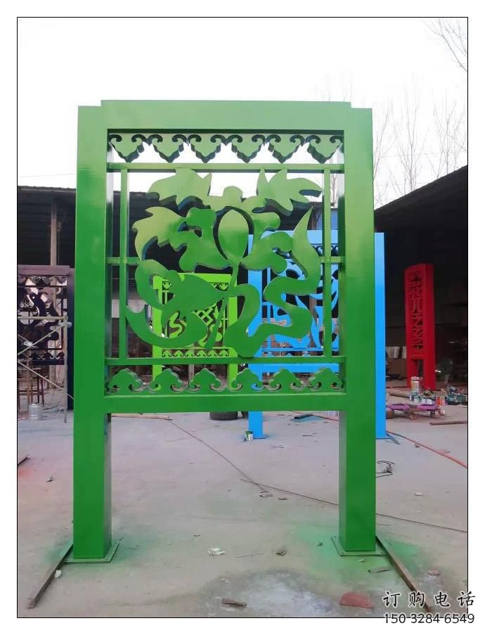 鏤空屏風(fēng)雕塑廠家 現(xiàn)代戶外小品 住宅小區(qū)不銹鋼屏風(fēng)雕塑