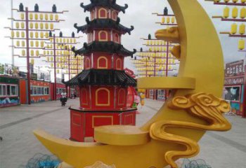 烤漆月亮雕塑廠家 戶外小品 創(chuàng)意不銹鋼月亮雕塑