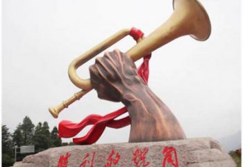 現(xiàn)代號(hào)角雕塑廠家 大型別墅區(qū)擺件 廣場(chǎng)不銹鋼號(hào)角雕塑