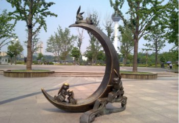 中式月亮雕塑廠家 現(xiàn)代廣場(chǎng)小品 游樂(lè)場(chǎng)不銹鋼月亮雕塑生產(chǎn)