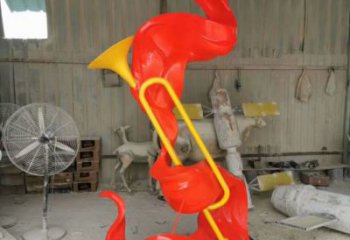 戶外號(hào)角雕塑廠家 噴漆小品 創(chuàng)意不銹鋼號(hào)角雕塑