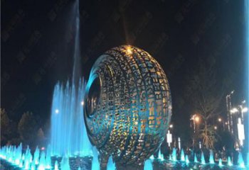 燈光圓圈雕塑廠家 現(xiàn)代小品 商業(yè)街不銹鋼圓圈雕塑生產(chǎn)