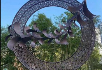酒店圓圈雕塑廠家 戶外小品 現(xiàn)代不銹鋼圓圈雕塑制作