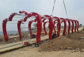 幾何大門(mén)雕塑廠家 公園創(chuàng)意小品 戶(hù)外不銹鋼大門(mén)雕塑生產(chǎn)