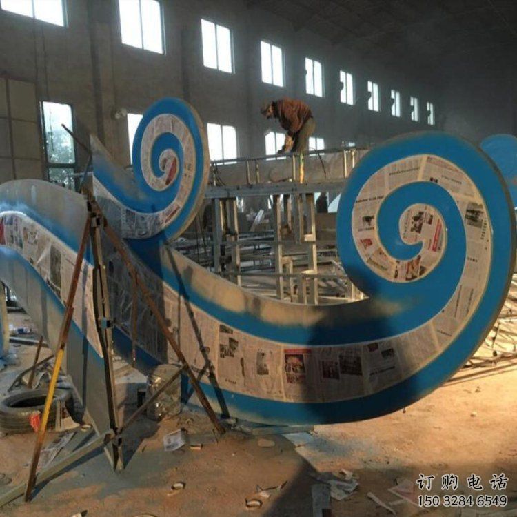 彩繪云彩雕塑廠家 現(xiàn)代擺件 街頭不銹鋼云彩雕塑生產(chǎn)