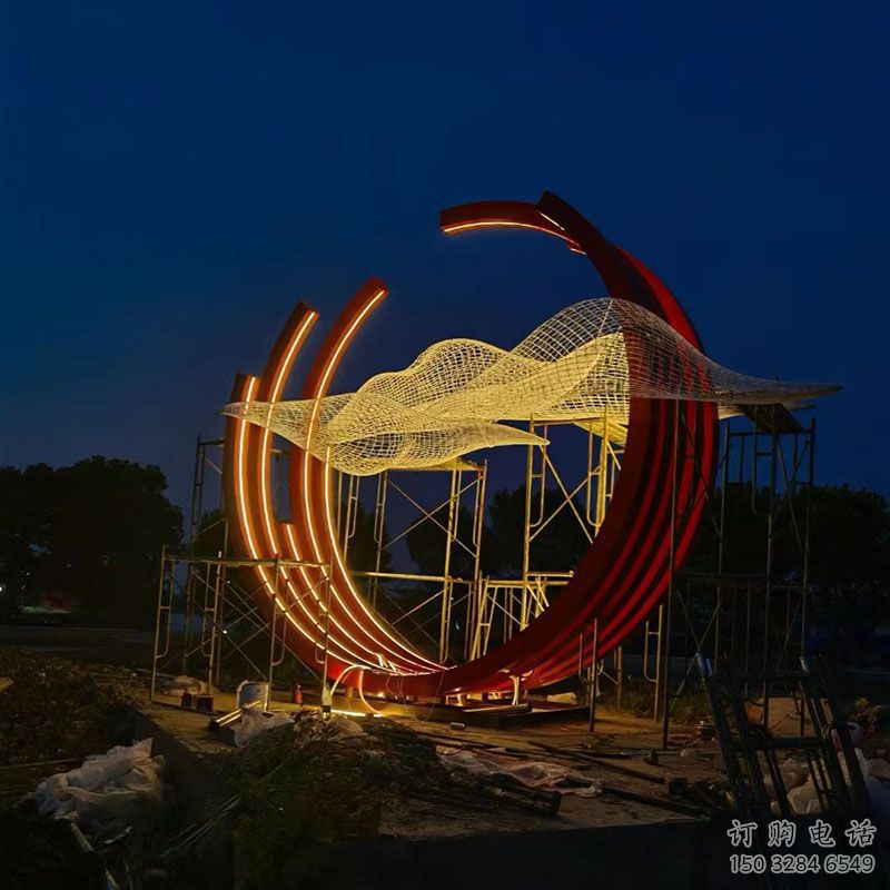 燈光云朵雕塑廠家 懸空小品 商業(yè)街不銹鋼云朵雕塑生產(chǎn)