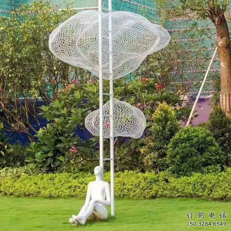 庭院云梯雕塑廠家 草地小品 幾何不銹鋼云梯雕塑制作 庭院云梯雕塑廠家 草地小品 幾何不銹鋼云梯雕塑制作
