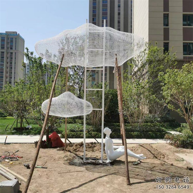 烤漆云梯雕塑廠家 現(xiàn)代小品 戶(hù)外不銹鋼云梯雕塑價(jià)格