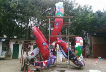步行街彩帶雕塑廠家 游樂場(chǎng)小品 大型不銹鋼彩帶雕塑生產(chǎn)