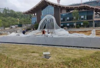 公園彩帶雕塑廠家 戶外擺件 拉絲不銹鋼彩帶雕塑生產(chǎn)