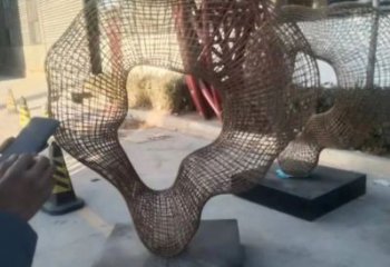 廣場絲帶雕塑廠家 戶外小品 現(xiàn)代不銹鋼絲帶雕塑生產(chǎn)
