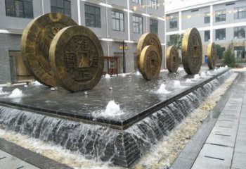 水景古幣雕塑廠家 噴水小品 現(xiàn)代戶(hù)外古幣雕塑制作