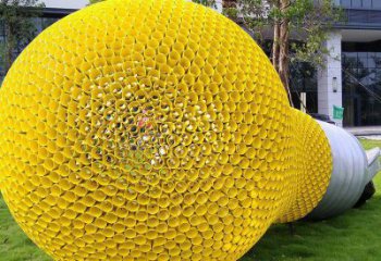 現(xiàn)代電燈泡雕塑廠家 大型擺件 別墅區(qū)不銹鋼電燈泡雕塑
