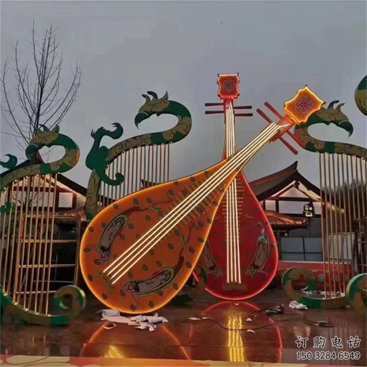 創(chuàng)意提琴雕塑廠家 烤漆小品 公園不銹鋼提琴雕塑