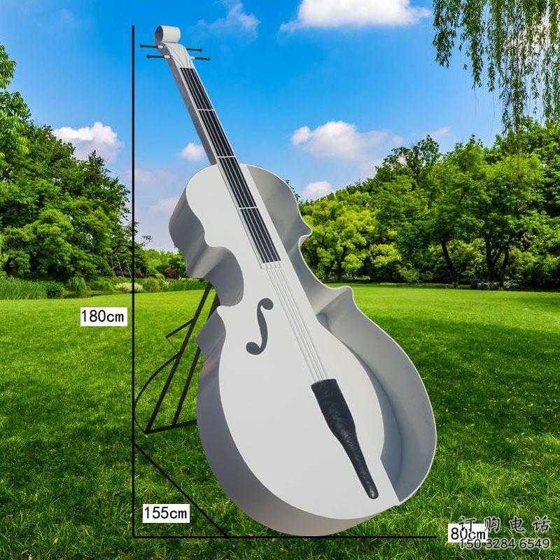 創(chuàng)意大提琴雕塑廠家 公園小品 大型不銹鋼大提琴雕塑