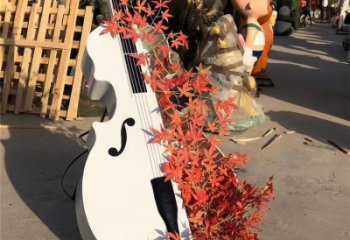 商業(yè)街小提琴雕塑廠家 音樂擺件 烤漆不銹鋼小提琴雕塑