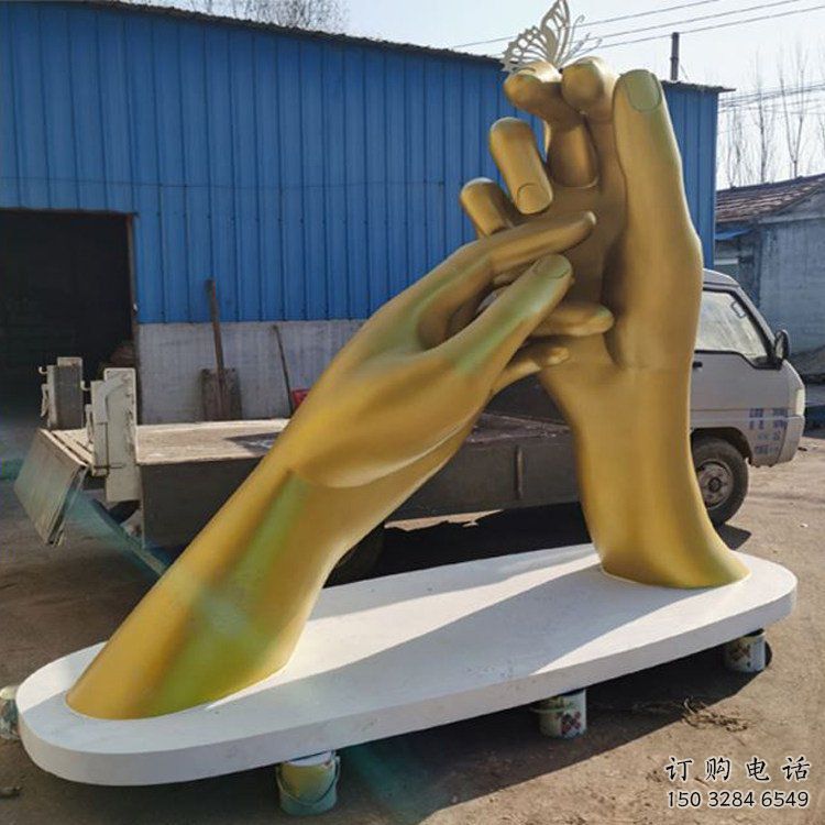 廣場握手雕塑廠家 烤漆小品 大型不銹鋼握手雕塑廠 廣場握手雕塑廠家 烤漆小品 大型不銹鋼握手雕塑廠