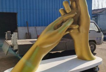 烤漆手勢雕塑廠家 創(chuàng)意小品 戶外不銹鋼手勢雕塑廠