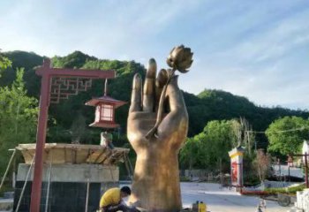 抽象拈花指雕塑廠家 公園小品 戶(hù)外不銹鋼拈花指雕塑廠