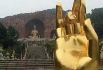 電鍍佛手雕塑廠家 廣場(chǎng)擺件 大型不銹鋼佛手雕塑廠
