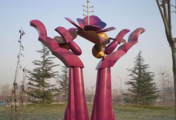 創(chuàng)意手掌雕塑廠家 烤漆小品 公園不銹鋼手掌雕塑廠