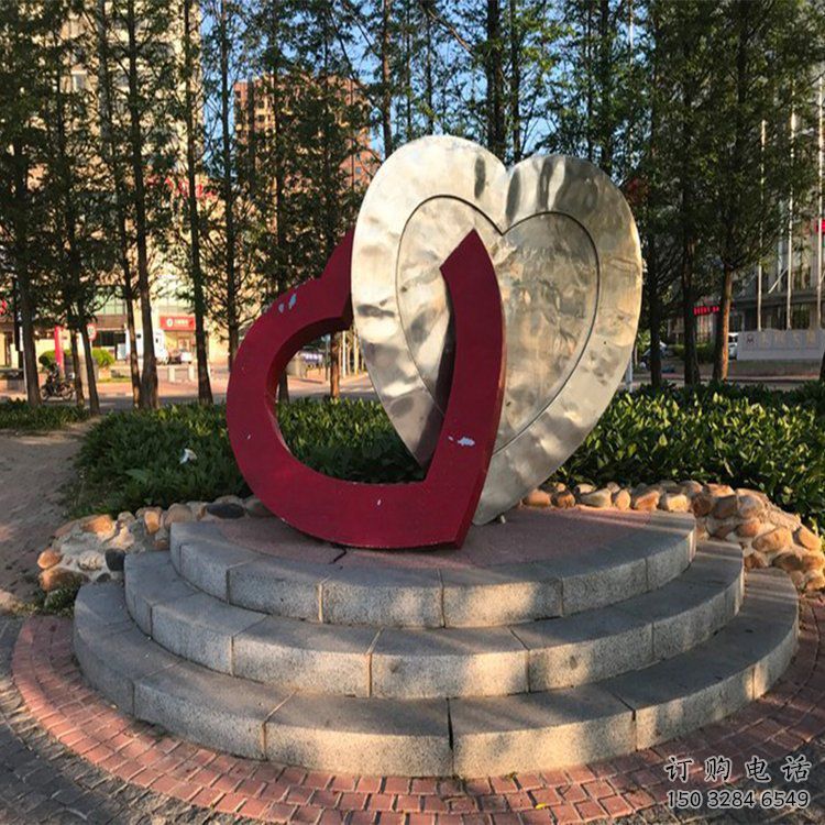大型心心相印雕塑廠家 現(xiàn)代公園小品擺件