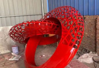 廣場(chǎng)圓盤雕塑廠家 烤漆小品 現(xiàn)代不銹鋼圓盤雕塑制作