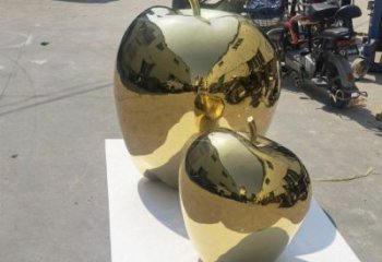 電鍍金蘋(píng)果雕塑廠家 園林?jǐn)[件 戶(hù)外不銹鋼金蘋(píng)果雕塑廠