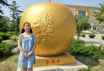 鍍金金蘋(píng)果雕塑廠家 廣場(chǎng)擺件 現(xiàn)代不銹鋼金蘋(píng)果雕塑廠