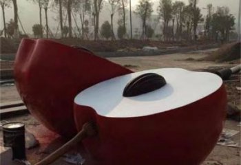 大型金蘋(píng)果雕塑廠家 創(chuàng)意小品 戶(hù)外不銹鋼金蘋(píng)果雕塑廠