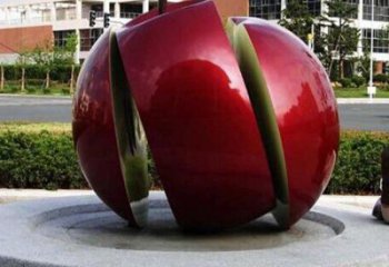 抽象金蘋(píng)果雕塑廠家 街頭小品 戶(hù)外不銹鋼金蘋(píng)果雕塑廠