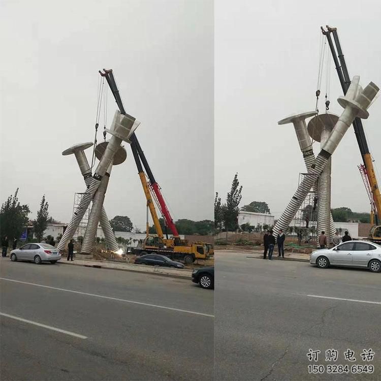 現(xiàn)代螺絲雕塑廠家 大型別墅區(qū)擺件 抽象不銹鋼螺絲雕塑廠